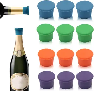 12 count MultiColor   Stoppers,  Sparkling & Champagne Corks, Sealed Beverages  Bottle Caps, Keeps  Fresh