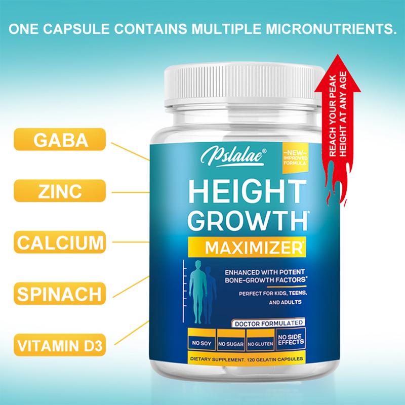 Pslalae Growth Capsules - Natural Height Increaser -120 Capsules Glucosamine Nutrients Dietary Chondroitin