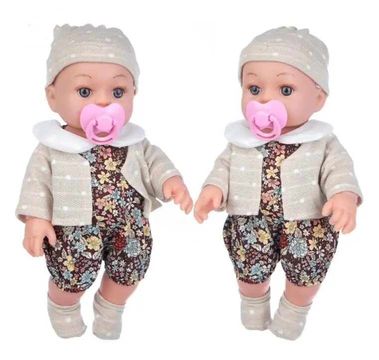 12-in Cute Clothes Doll Set - Dress Up Doll with Matching Outfit, Pacifier for Interactive Play, Halloween/Christmas Kids' Toy Gift, Cute Clothes Dolls