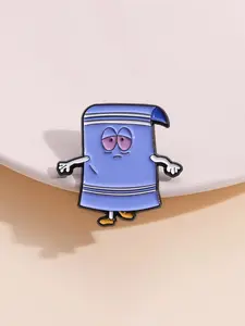 Cartoon Toilet Paper Roll Character Brooch, Cute Cartoon Design Alloy Badge Hat Clip for Backpack & Clothes & Hat Decor, Fashion Accessories for Men & Women