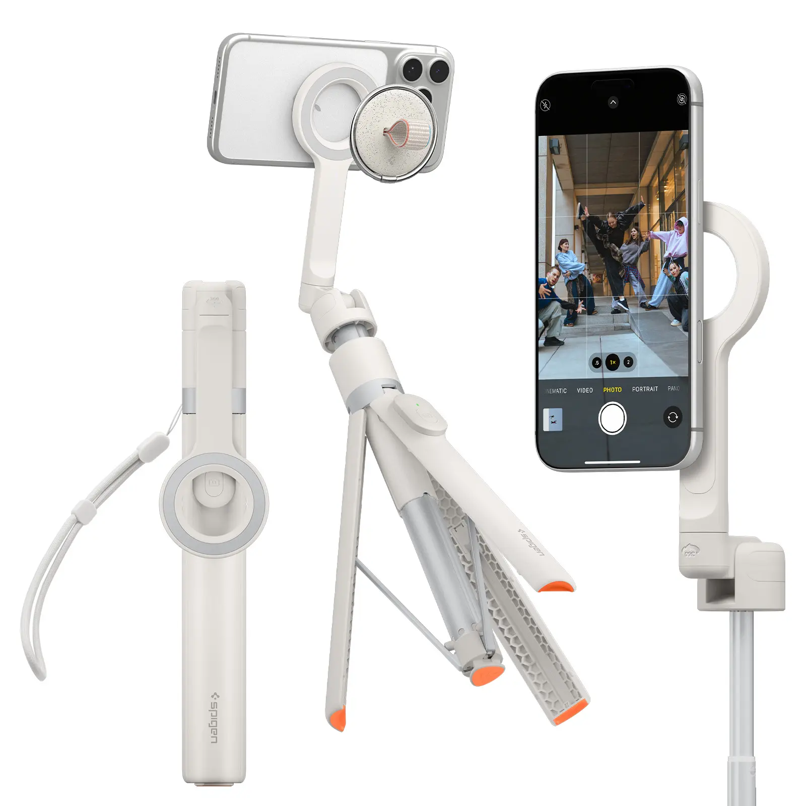 Spigen MagSafe Tripod Selfie Stick Dune Beige