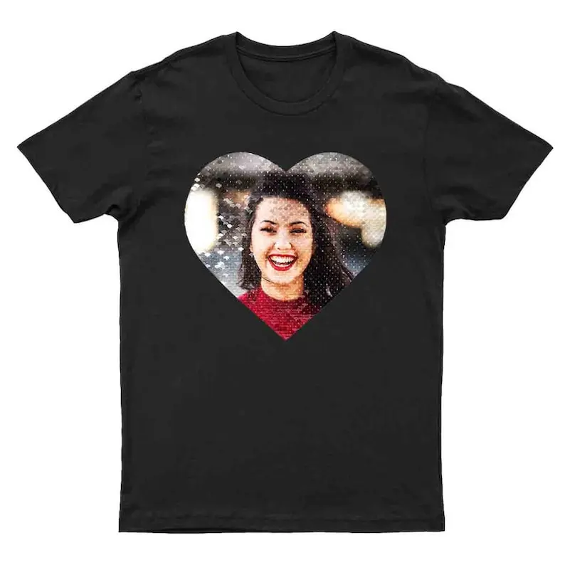 Custom Flip Sequin Shirt, a half heart, love shirt, couple shirt, valentine shirt