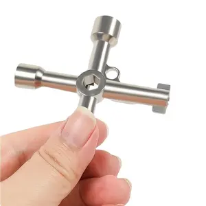 2pcs Cross Heavy Duty Hex Wrenches Set, Hexagonal, Triangular, Square Axes, Durable Industrial Material, Ideal for Faucets, Electrical Boxes, Elevator Doors