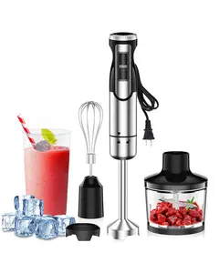 1800W ODIFORGO Immersion Blender Handheld 4-in-1 Hand Blender Stick for Ice Crushing Smoothie, Baby Food, Soup, 8 Speed Hand Mixer Turbo Boost Stainless Steel Blade with Whisk, Chopper, Beaker