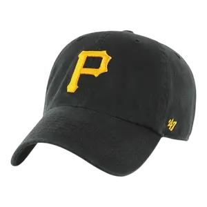47 Brand Clean Up Pittsburgh Pirates Strapback in Black | Adjustable Cap