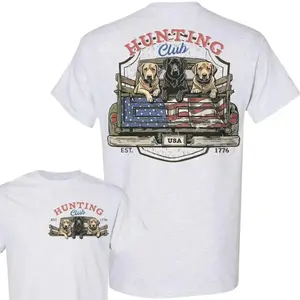Labrador Pickup Truck T-Shirt, Patriotic Dog Shirt, Country Dog Tee, Hunting Dog Hoodie, Rustic Farm Truck Tee, Camo Shirt 4th Of July Gift For Hunter - KitchenEra