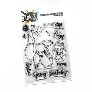 Fox & Bunny Hugs 3x4 Clear Stamp Set