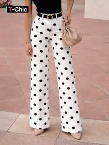 Women's Loose-Fitting Jeans, Casual Hearts Pattern, All-Seasons Fashion, Comfortable Wide-Leg Pants, Perfect for Daily Wear, Everyday