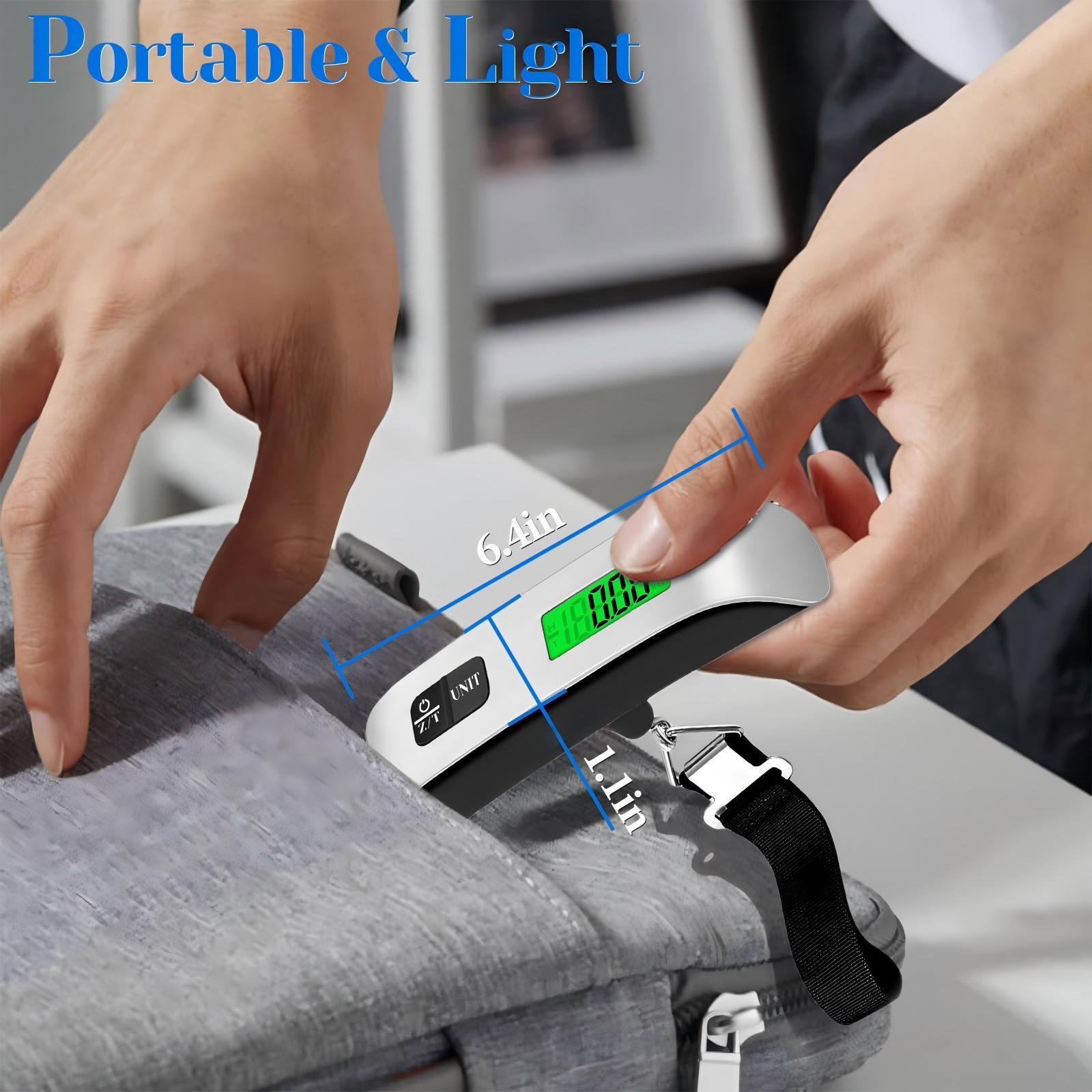 TikTok Travel Hack | 110lb Digital Luggage Scale | 4 Unit Switch Backlit Weigher for Travel, Home & Markets TikTok Travel Hack | 110lb Digital Luggage Scale | 4 Unit Switch Backlit Weigher for Travel, Home & Markets