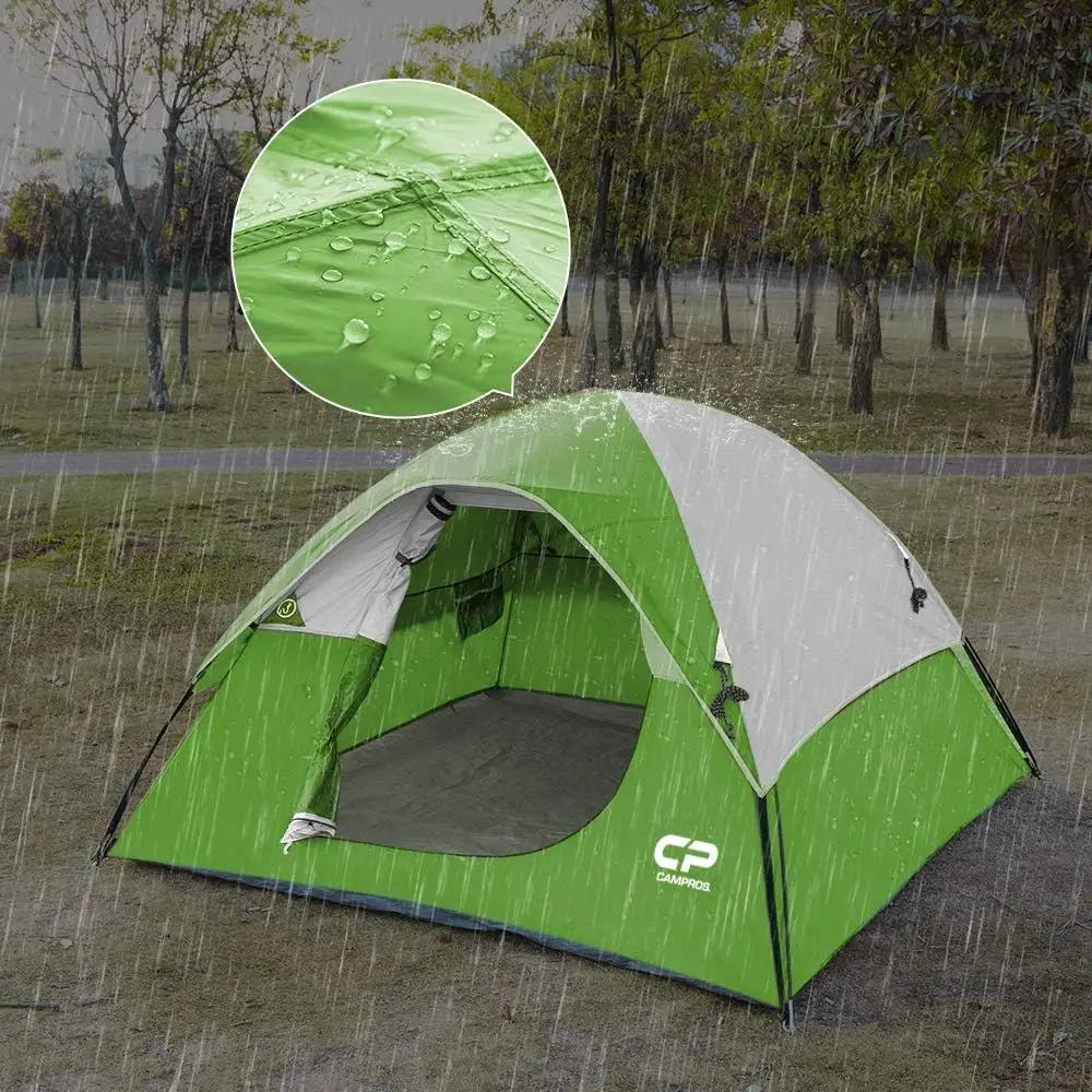 CAMPROS CP 3 Person Tent - Dome Tents for Camping, Waterproof Windproof Backpacking Tent, Easy Set up Small Lightweight Tents, for All Seasons Hiking Beach Outdoor with 3 Mesh Windows