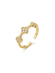 The Perfect Fit | Adjustable Gold Tone Ring | Sparkling Crystal Jewelry | One Size Fits All | Fast US Shipping