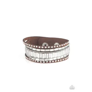 Rock Star Rocker - Brown Snap Wrap Bracelet
