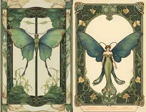 LUNA MOTH ART NOUVEAU JUNK JOURNAL KIT Mini Album papercrafts