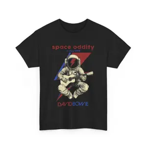 Space Oddity David Bowie Unisex Heavy Cotton Tee rockfortune