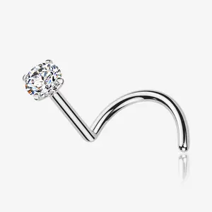 Implant Grade Titanium Moissanite Sparkle Nose Screw Ring