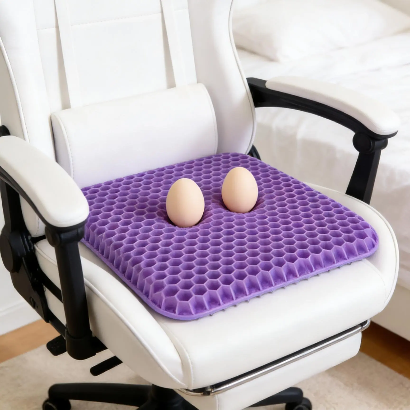 KAMBUTA Supportive Gel Seat Cushion - Car-Friendly Seat Cushion with High-Elastic Gel, Honeycomb Grid, Mesh Fabric, Cooling Breathable Washable Removable Cover for Office Gaming Chairs, Long Sitting & Hip Pain Relief, Supportive Cushion, Car-Friendly Seat