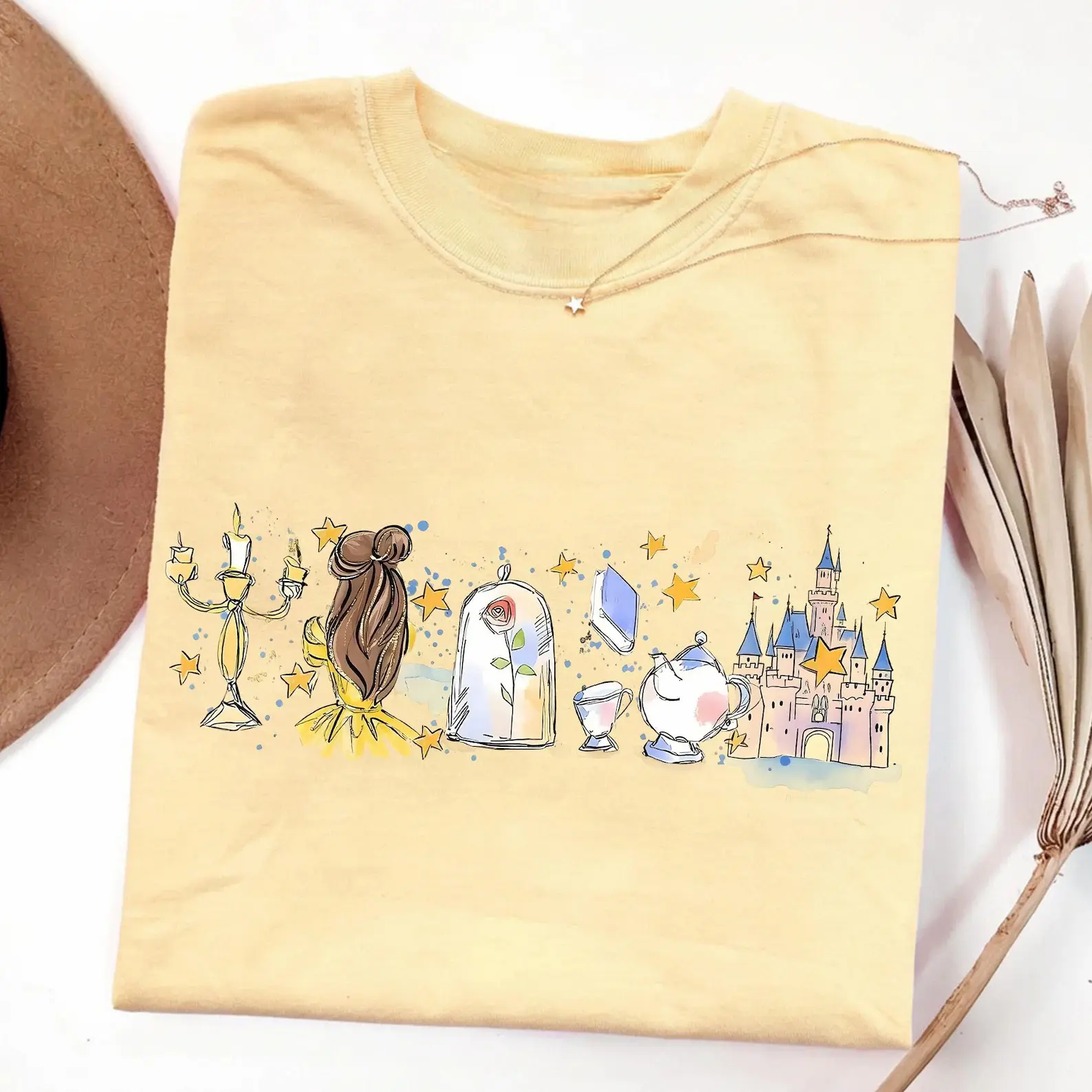 WDW Beauty and the Beast Shirts, Tale as Old as Time WDW Princess Tee, Magic Kingdom, Vintage Watercolor Girly Aesthetic