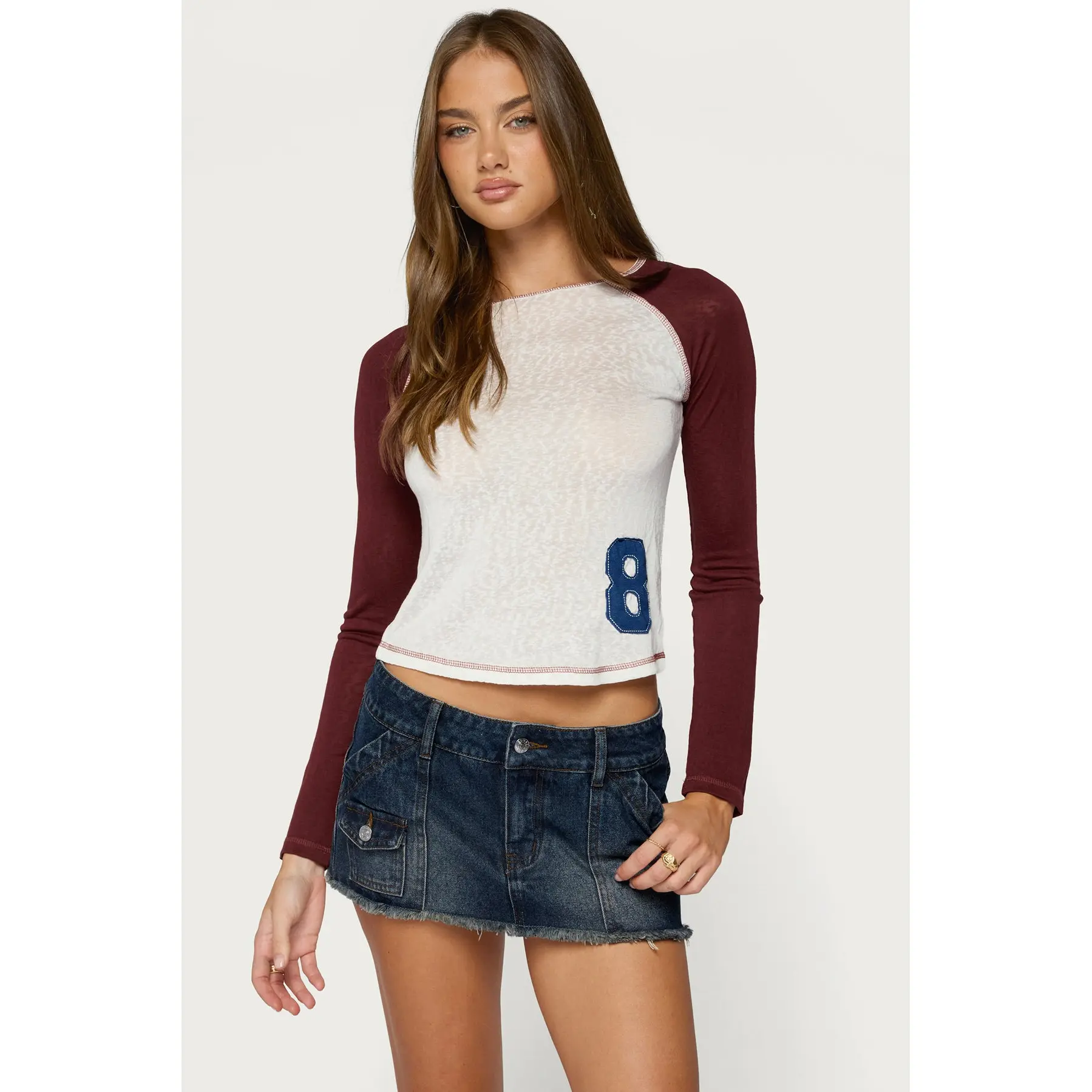 Julika Contrast Long Sleeve Top