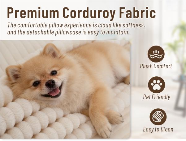 Durable Corduroy Convertible Sofa Bed - Modern Boneless Modular Futon with Fixed Arms, Folding Oversized Plush Chaise Lounge, Fully Assembled Dust-Free Vacuum Packed Bedroom Furniture for Rental Small Apartments, Budget-Friendly Nugget Couch
