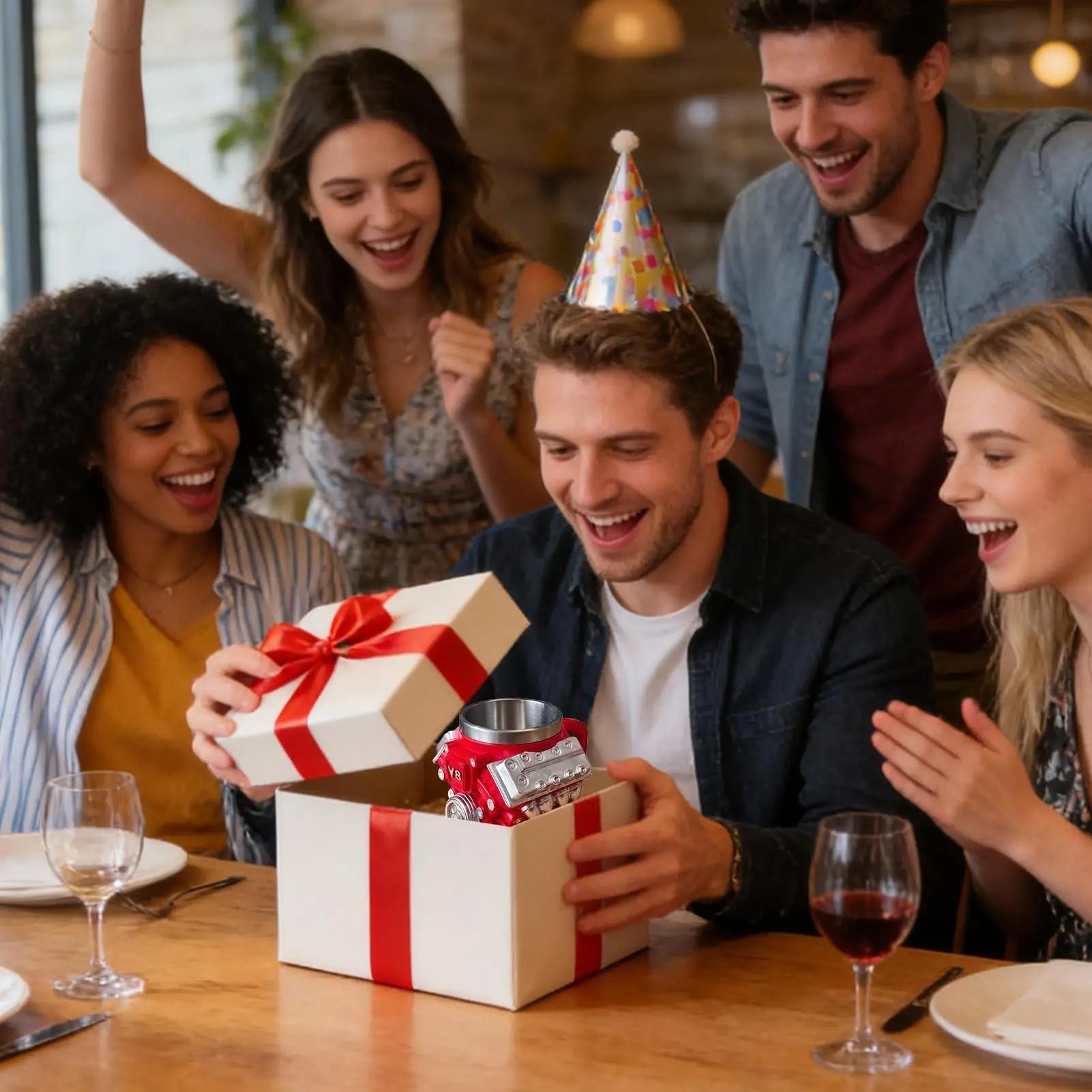 Engine-Inspired Novelty Coffee Mug – Fun Car Culture Desk Decor Drinkware for Garage, Office & Gaming Setup | Cool Gift for Him, Dad & Car Lovers