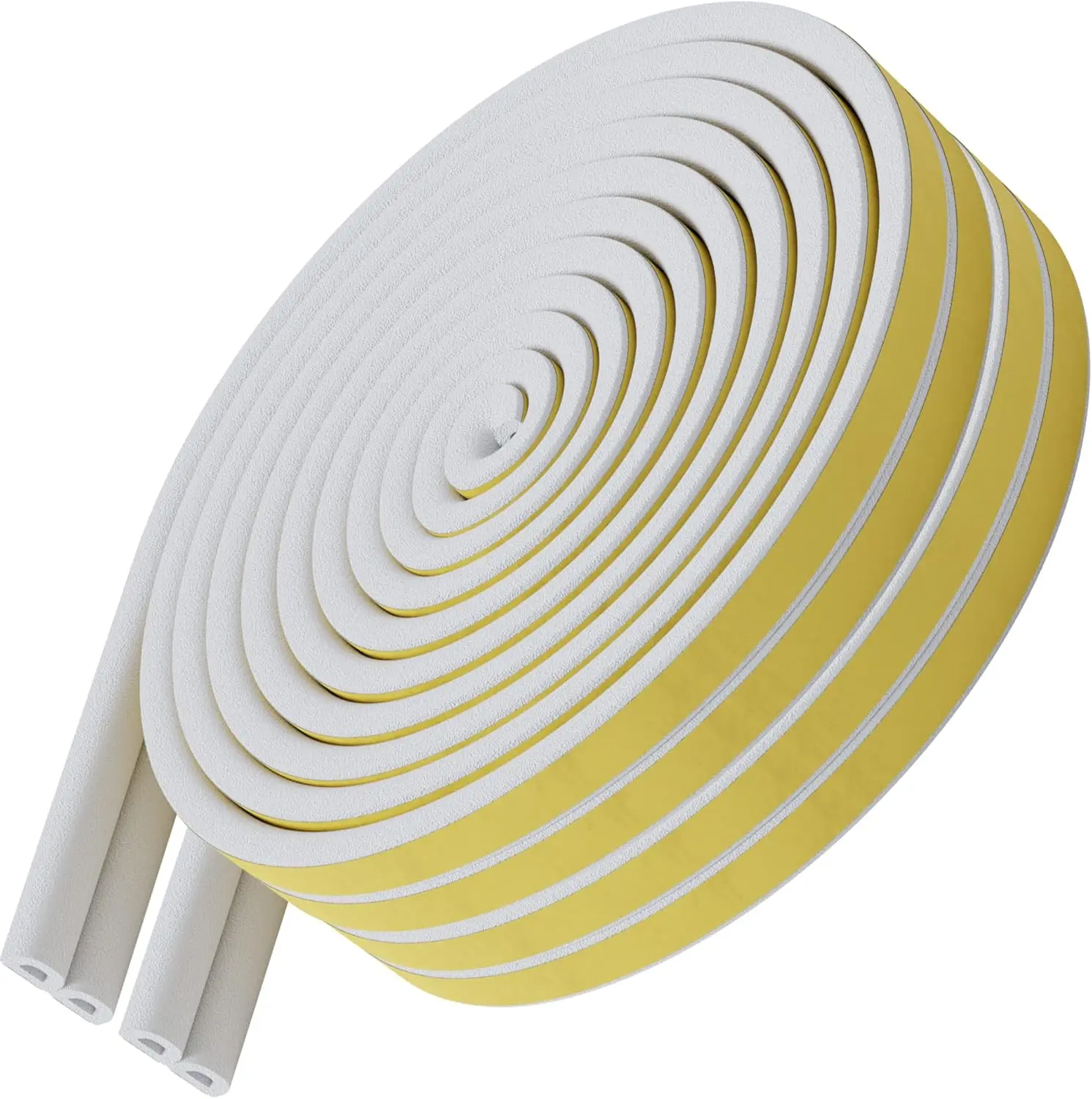 66-In Ultra Grip Peel-and-Stick D-Type Thin Weather Stripping Tape (Double Pack, 33 ft Total) - Long-Lasting Adhesive Soundproofing Draft Stopper for Glass/Plastic Doors, Windows, Repairs, Environmentally Friendly