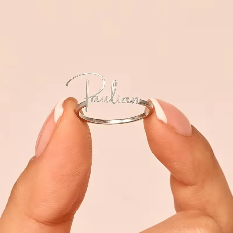Elegant Custom Name Ring