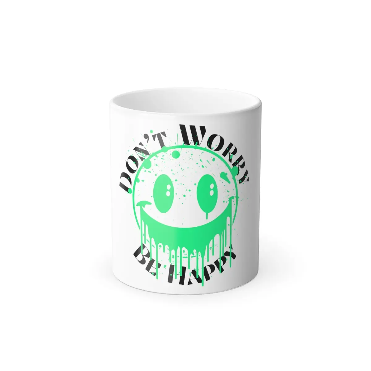 Slimy Happy Face 11oz Color Morphing Mug Don’t Worry Be Happy
