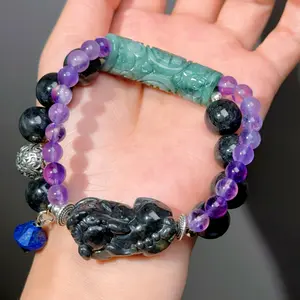 013 Jadeite Amethyst Lapis Lazuli Bracelet 2025 Energy High Quality Feng Shui Bracelet Magnetic Beads Fashion Jewelry Bracelet Gift