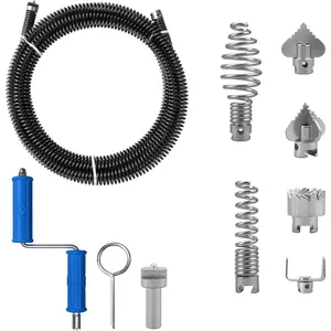 Drain Snake, Drain Auger with Drill Attachment, 16.4  By 12 MM Plumbing Snake Auto Feed Flexible Hair Drain Clog Remover for Kitchen, Bathrom and Shower Sink