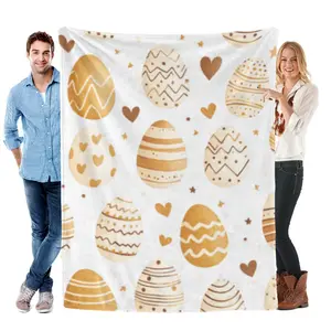 Easter egg pattern with multiple decorated eggs blanket ,gift for family, gift for friends, holiday gift