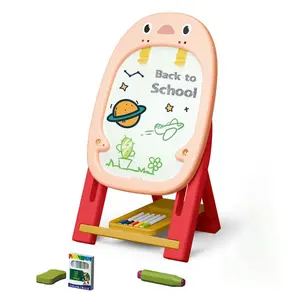 Art Easel for Kids Adjustable Toddler Easel Stand with Magnetic Board 12 Chalks 5 Markers for Painting Drawing Dry Erase Board Children Art Accessories for Ages 4-8 Boys Girls Gifts Learning Toy，Christmas gifts