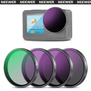 NEEWER Snap On ND&CPL ND/PL Filter Set Compatible with DJI Osmo Action 3/4/5 Pro, Neutral Density Polarizing Action Camera Accessories, Multicoated HD Optical Glass, No Camera Included