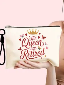 Cosmetic Travel Bag Set, Canvas Makeup Pouch with Detachable Wrist Strap, Large Capacity, Ideal Gift for Retired Women, All Seasons