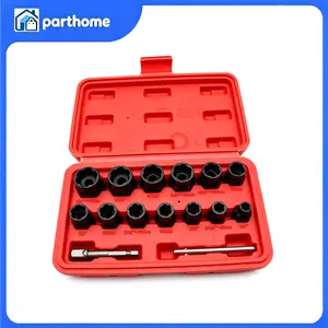Impact Bolt Extractor Set Nut Remover Set Stripped Extraction Socket Tools 15pcs