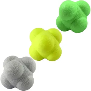 Reaction Ball,Reflex Ball for Hand Eye Coordination ,2.83 inch,Pack of 3-Grey,Yellow,Green.