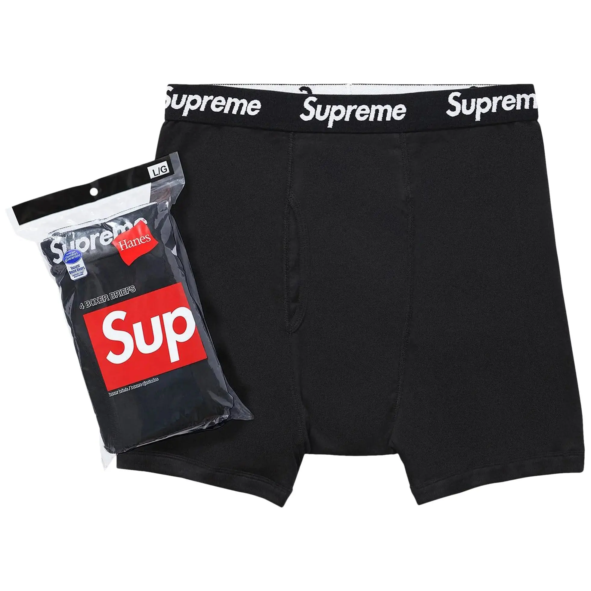 Supreme x Hanes Boxer Briefs (4 Pack) 'Black' Supreme x Hanes Boxer Briefs (4 Pack) 'Black'