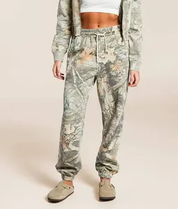 Unisex Vintage Green Camo Jogger Pants with Drawstring – Relaxed Fit Elastic Waist Sweatpants, Soft Breathable Fabric with Ankle Cuffs for Streetwear, Loungewear, Outdoor Casual Wear, Everyday Comfort Style for