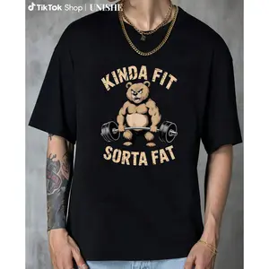 Kinda Fit Sorta Fat Bear Tee – Perfect for Weight Training & Gym