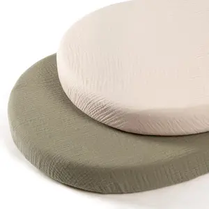 Baby Muslin Bassinet Sheets: Cotton Bassinet Sheets Neutral  Boys and Girls - ted  Oval Rectangle or Hourglass