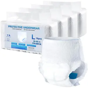 VEVOR Adult Incontinence Underwear, High Absorbent Protective Underwear for Men Women, Disposable Adult Pull - ups Diaper with Leakproof Leg Cuff Wetness Indicator - XL Size, 64 Count (4 Pack of 16)
