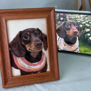 Custom Pet Portrait Felt Painting | Handmade Wool Pet Art | Personalized Cat Dog Memorial Gift | Unique Needle Felted Animal Picture