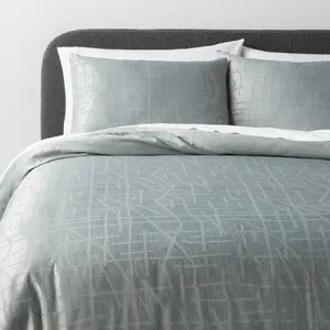 Threshold Duvet Cover Set Cotton Jacquard Luxe Solid, Light Teal Green, King