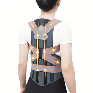 Adjustable back corrector for both men and women, full back support protector, detachable support plate, shoulder and back corrector