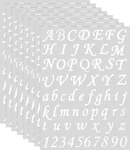 8 Sheets Vinyl Letter Stickers Self Adhesive Alphabet Stickers Mailbox Letters Numbers Decals for Crafts Sign Notebook Classroom Decor(1 Inch,White)