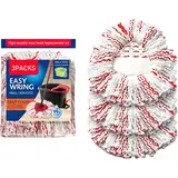 For O-Cedar EasyWring 1-Tank System 3-Pack Spin Mop Replacements, Microfiber Mop Refills with Scrubbing Pads, Upgraded 2-in-1 Anti-Abrasive Fibers Protect Floors, Machinewashable Water-Absorbent for Deep Cleaning  Spin Mop Refill