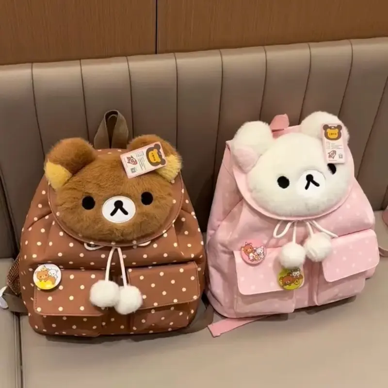 Relaxed Bear Rilakkuma Cute Cartoon Cartoon Cartoon Surrounding Large-Capacity Schoolbag Backpack Mini Bag Cute CartoonChristmas gift
