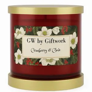 Cranberry & Clove | Holiday Luxe Candle Decor | GW by GiftWork