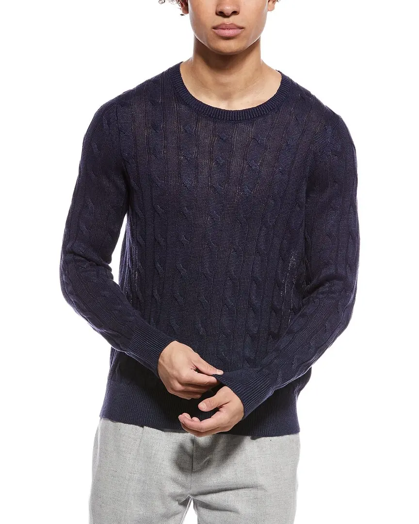 Brooks Brothers Linen Cable Crewneck Sweater
