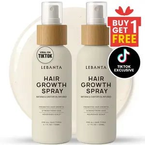 Lebanta Hair Growth Spray - 120 ML x (2PK) Non-Greasy Formula with Batana & Castor Oil for All Hair Types - Daily Serum for Scalp Health & Hair Development