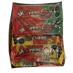 Skwinkles Rellenos 24 pack. 12 Pineapple/ 12 Watermelon flavored straws. Snack Candy wholesale